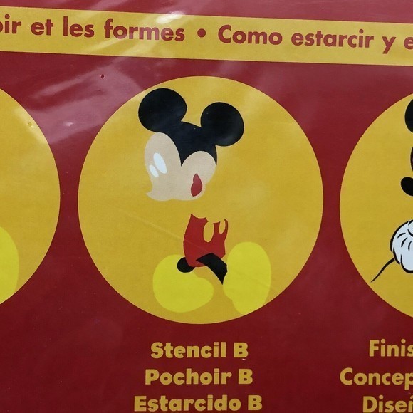 NIP Vintage Disney Mickey Mouse stencil &stamp craft‎ decor set 2000 Room Decor - Picture 4 of 11